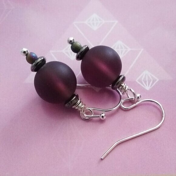 SET!!! Deepest Mauve & Sparkling Mango + Plum - Wrap Bracelet + Earring Set!!! - Picture 2 of 8